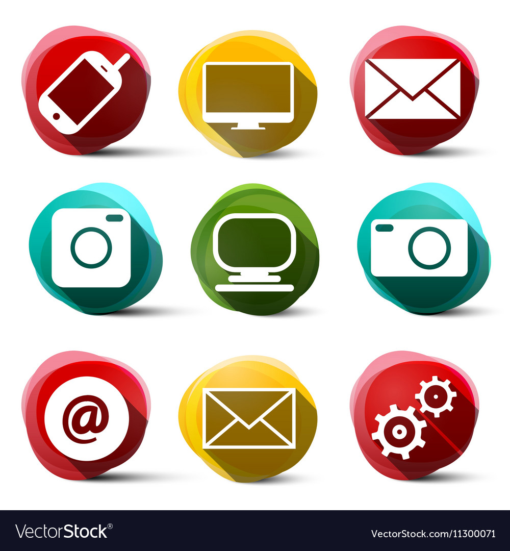 Technology Icons Set Flat Design Symbols Vector Image