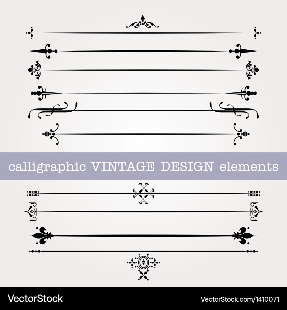 Vintage calligraphic elements Royalty Free Vector Image