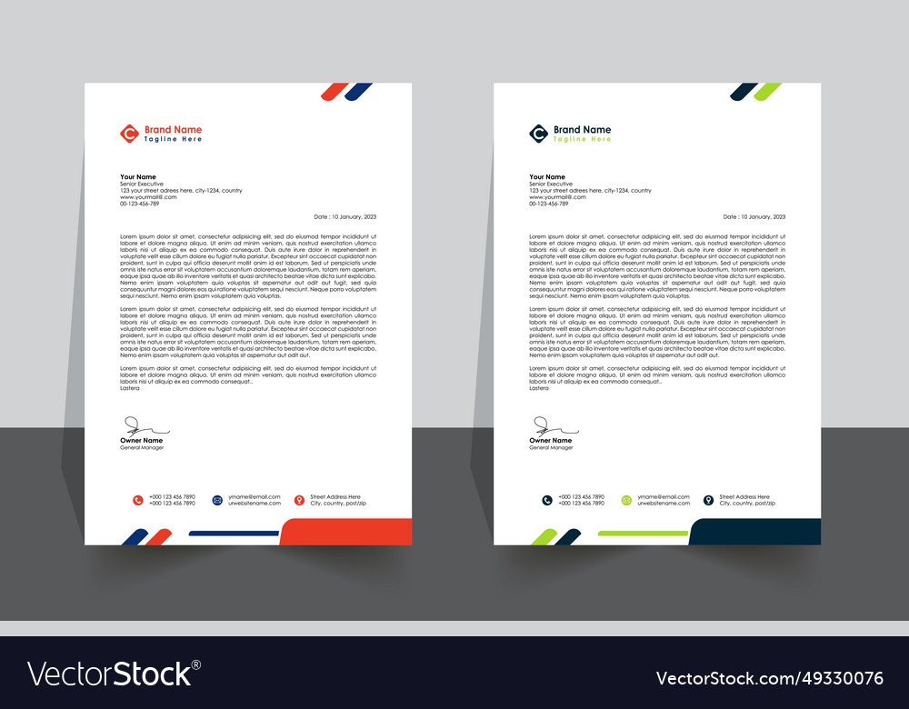 Modern letter head design template Royalty Free Vector Image