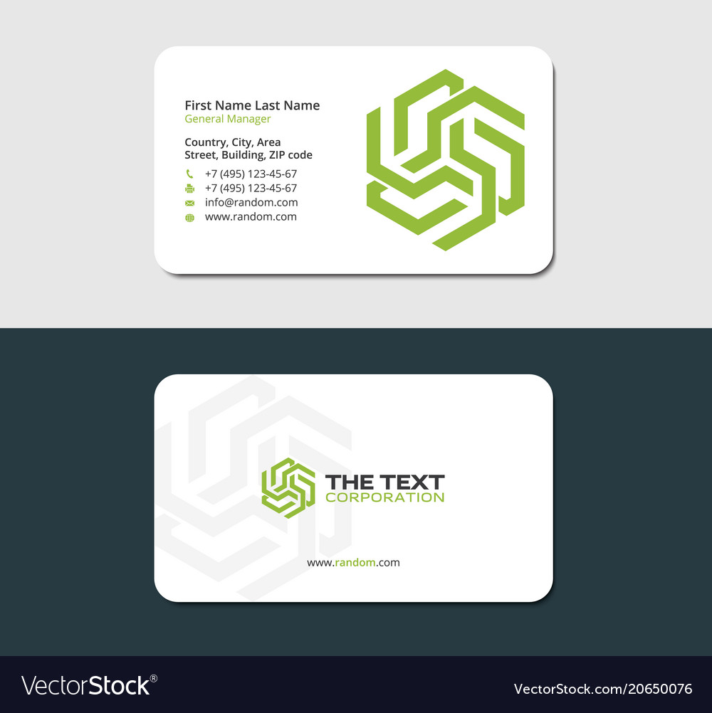 smart business card green color royalty free vector image smart business cards