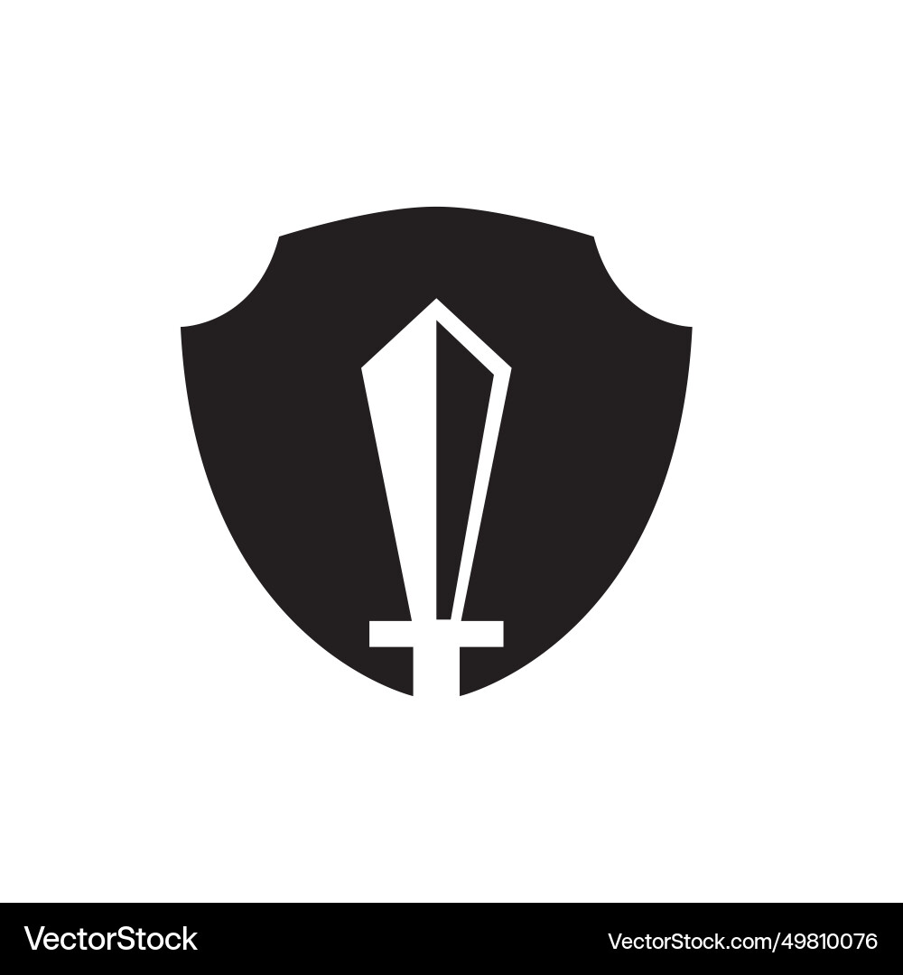 Sword shield logo design Royalty Free Vector Image