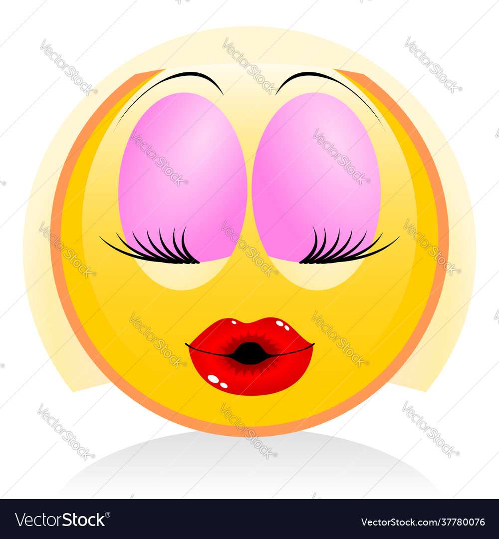 Yellow emoji - woman girl Royalty Free Vector Image