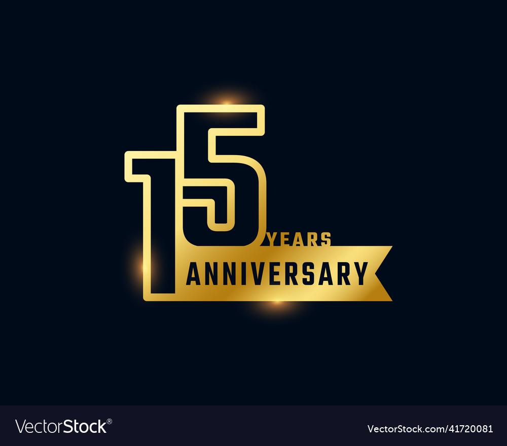 15 year anniversary celebration with shiny Vector Image