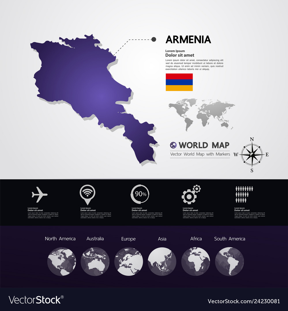 Armenia map Royalty Free Vector Image - VectorStock