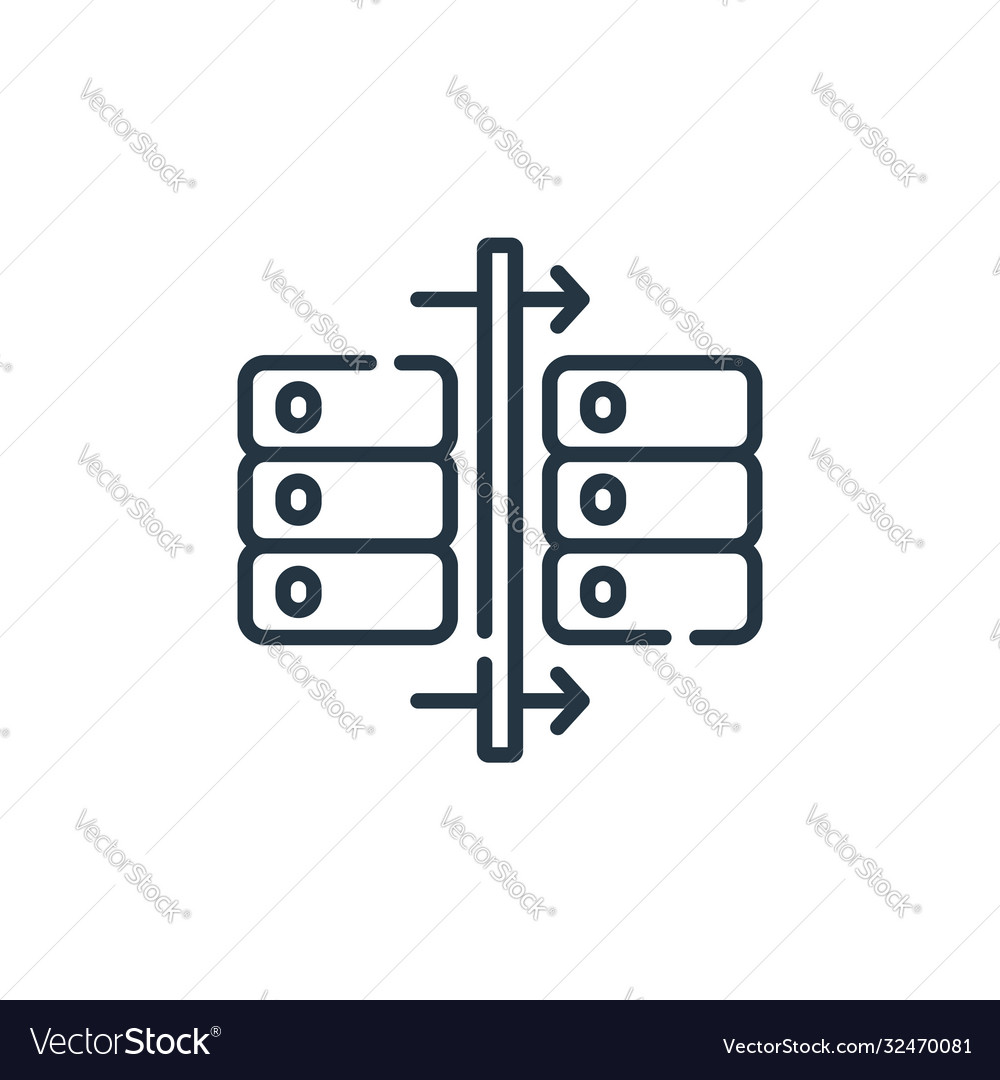 Data icon isolated on white background outline Vector Image