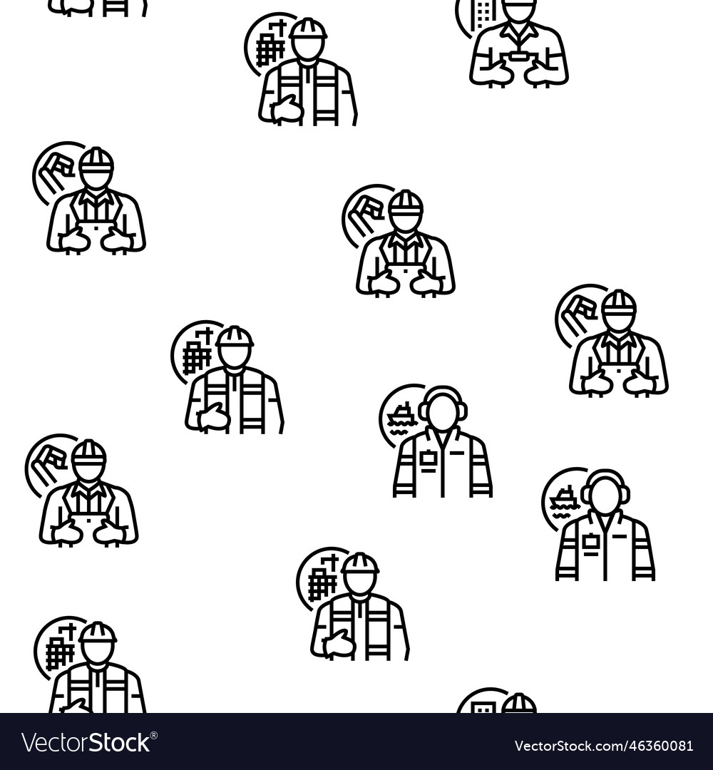 Engineer technology work man seamless Royalty Free Vector