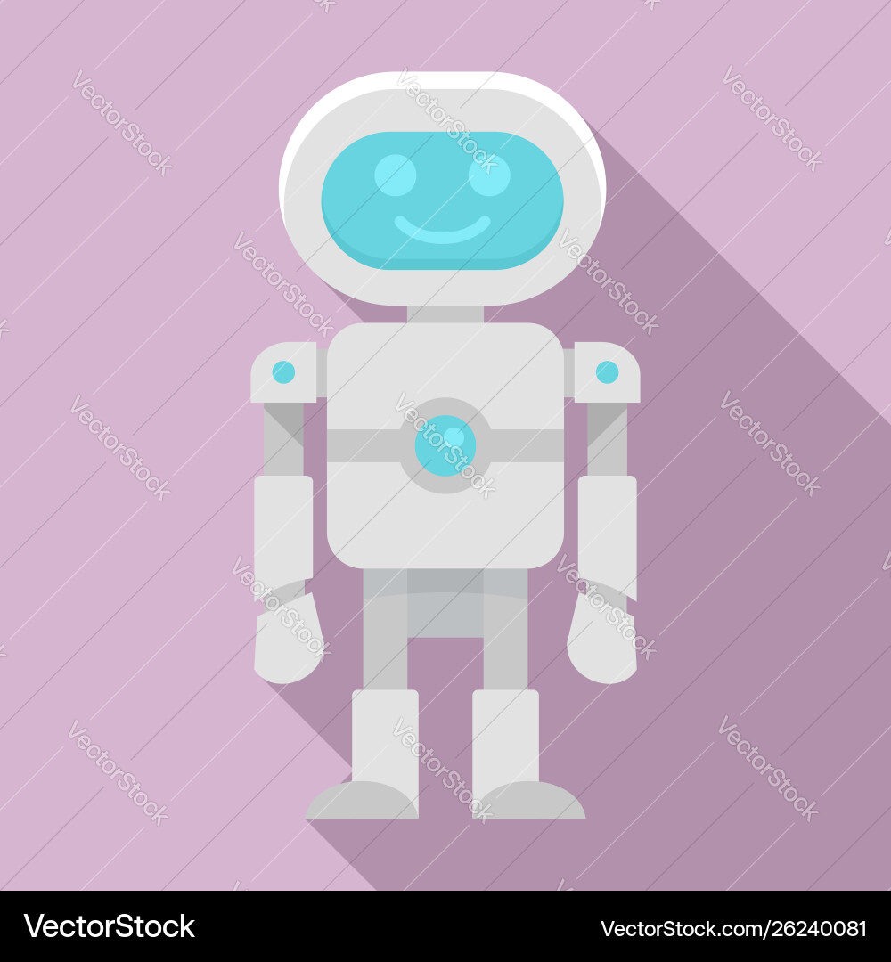 Future robot icon flat style Royalty Free Vector Image