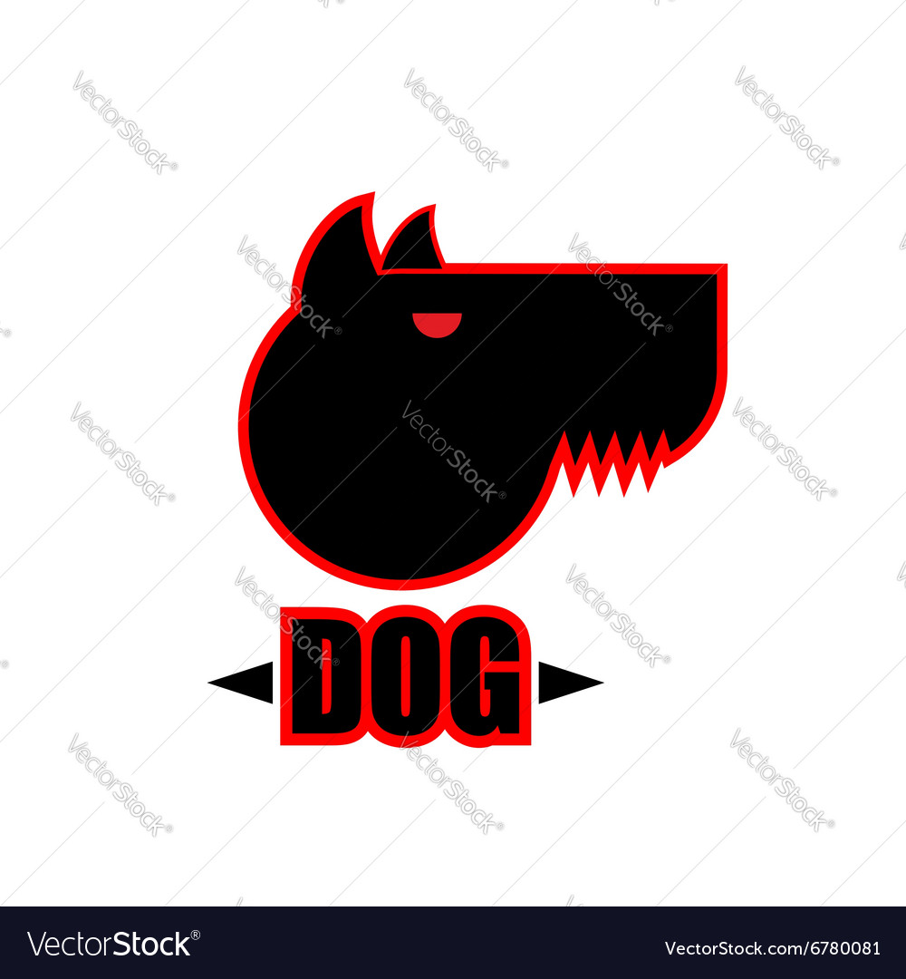 Logo of angry dog with strong collar aggressive Vector Image