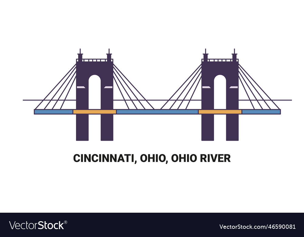 United states cincinnati ohio river Royalty Free Vector