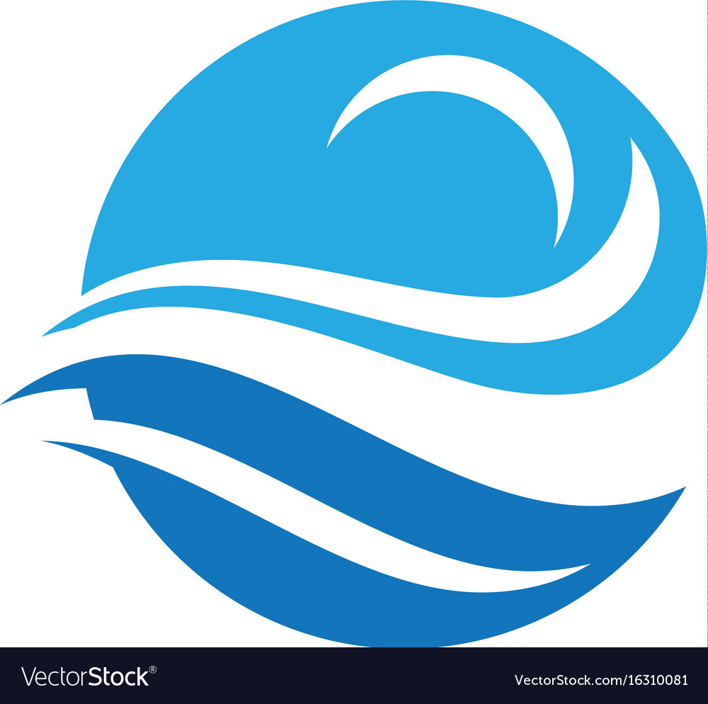 Water wave symbol and icon logo template Vector Image