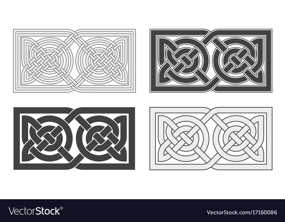 Celtic horizontal knot ethnic ornament Royalty Free Vector