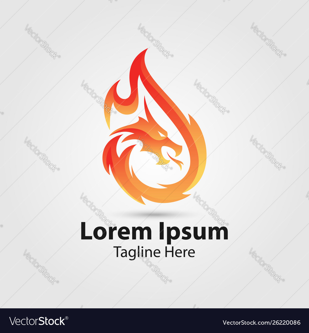 Dragon fire logo vector image on VectorStock.
