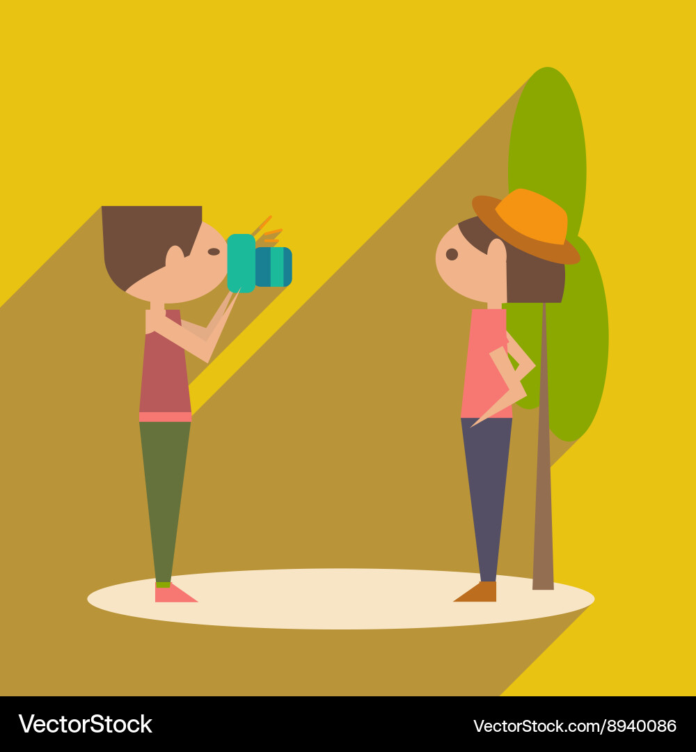 Flat with shadow icon and mobile application Vector Image