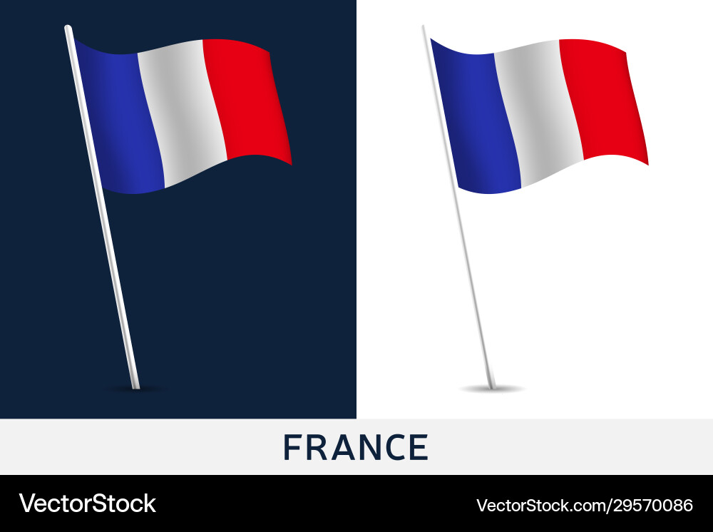 France flag waving national Royalty Free Vector Image