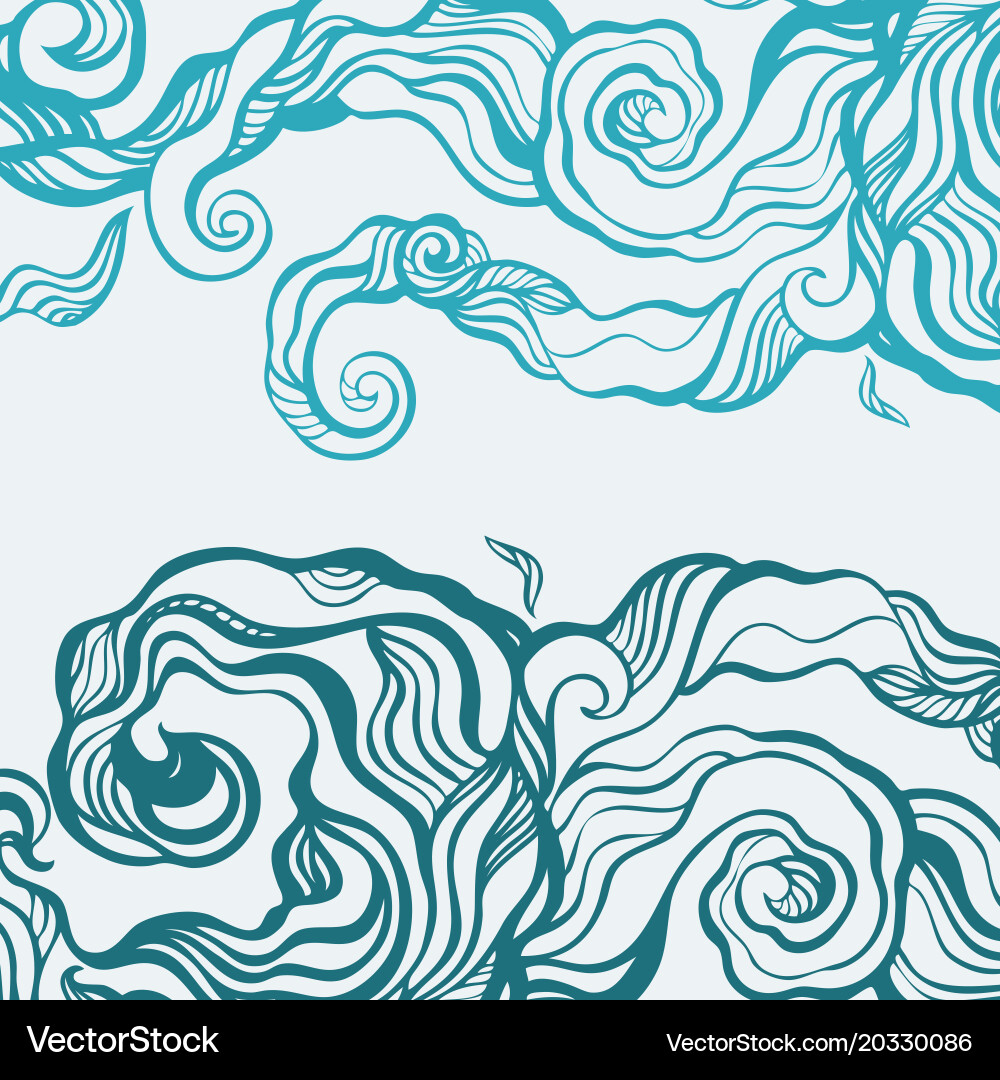Ocean waves hand drawn Royalty Free Vector Image