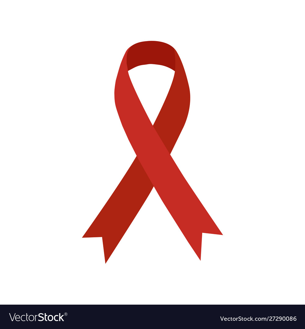 Red ribbon aids symbol icon Royalty Free Vector Image