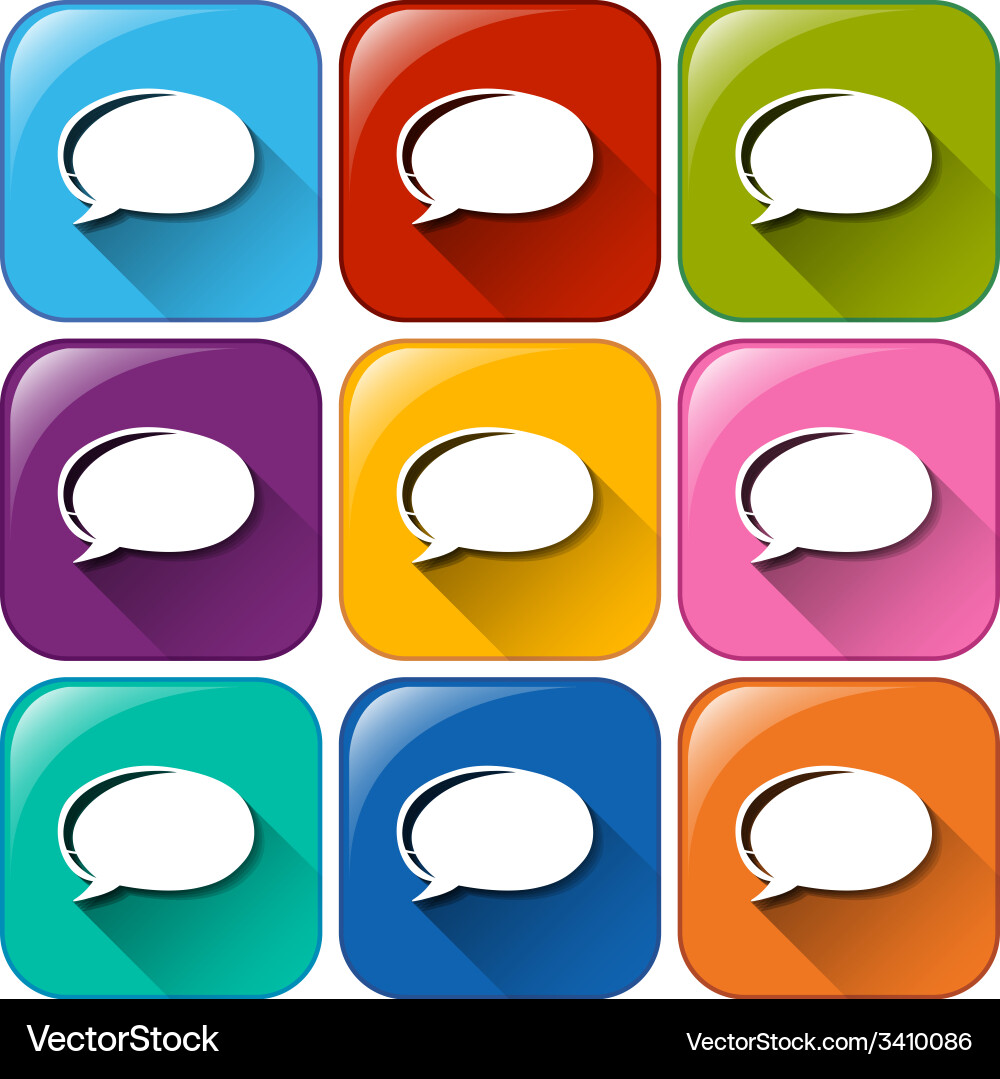 Round buttons with empty callouts Royalty Free Vector Image