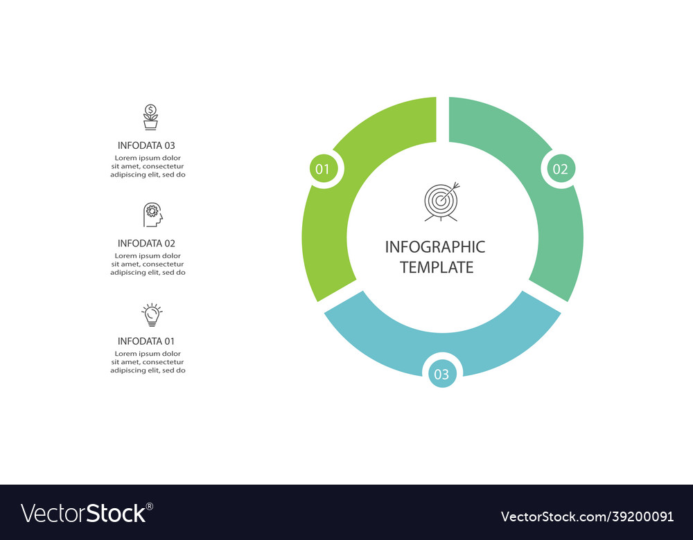 Creative concept for infographic with 3 steps Vector Image