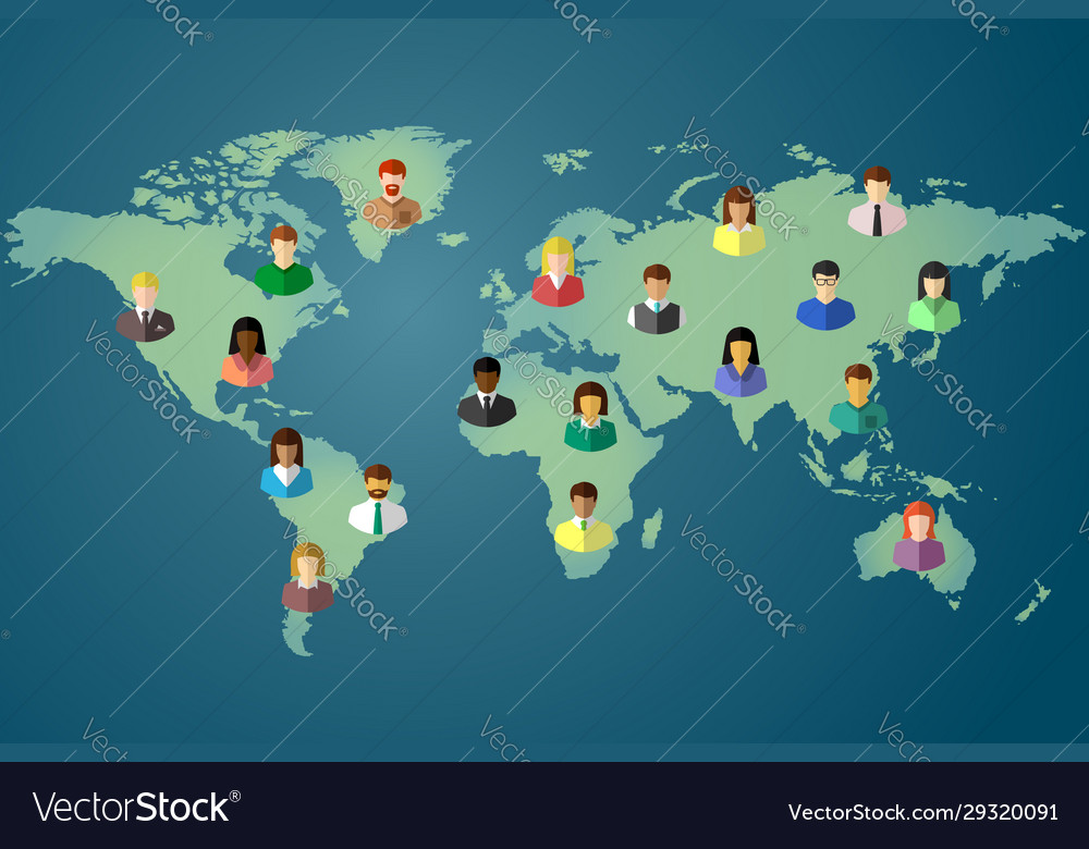 Earth and ethnically diverse people concept Vector Image