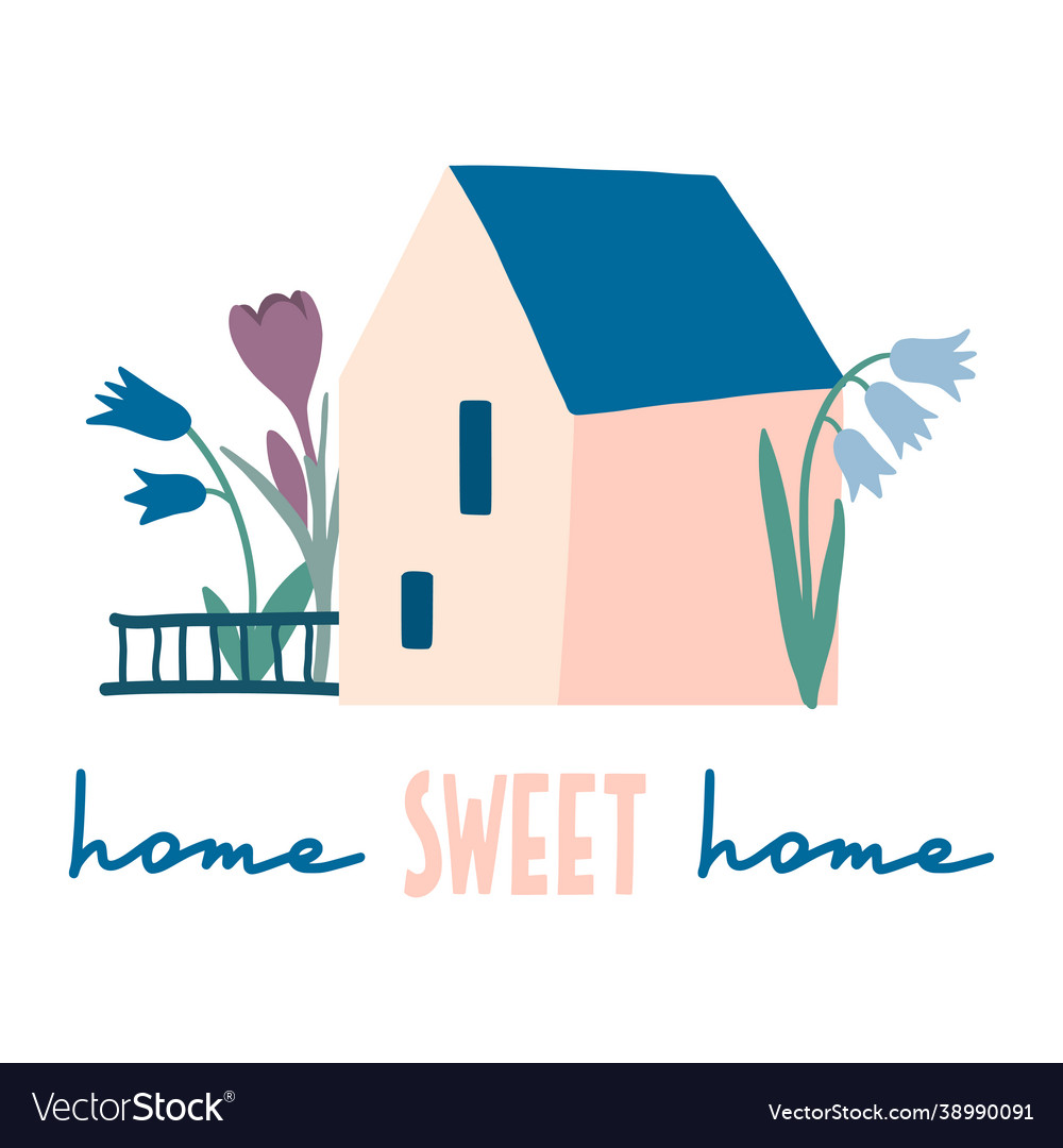 Home sweet decorative colorful house Royalty Free Vector