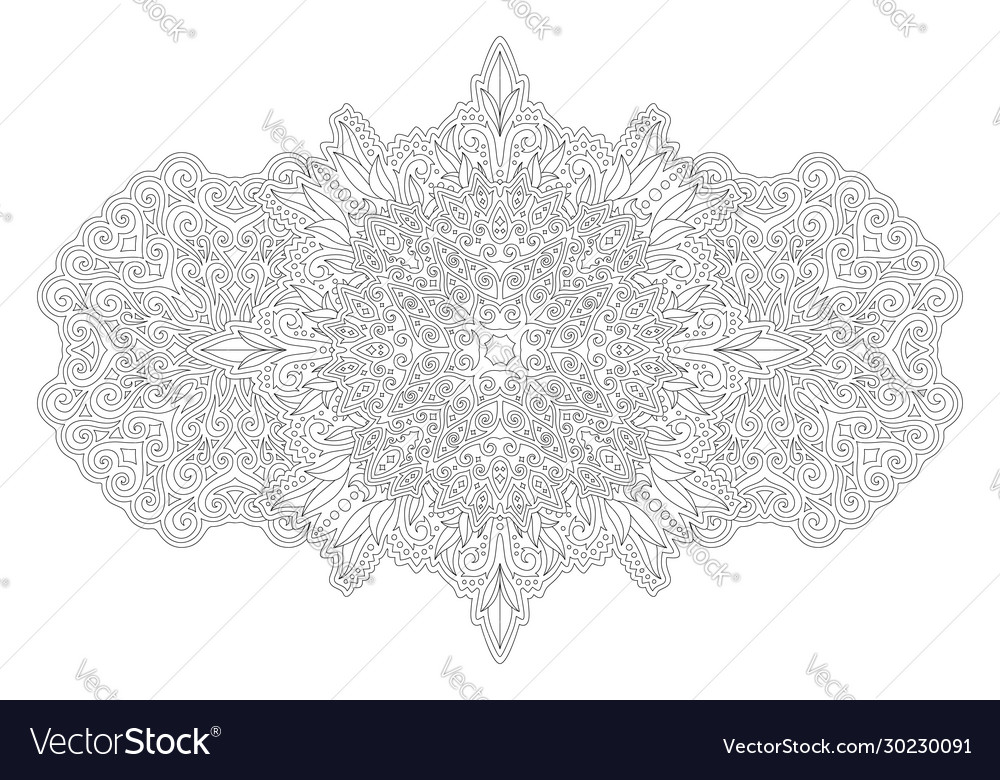 Line art for coloring book with floral pattern Vector Image