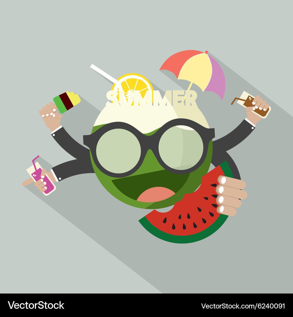 Summer icon flat design Royalty Free Vector Image