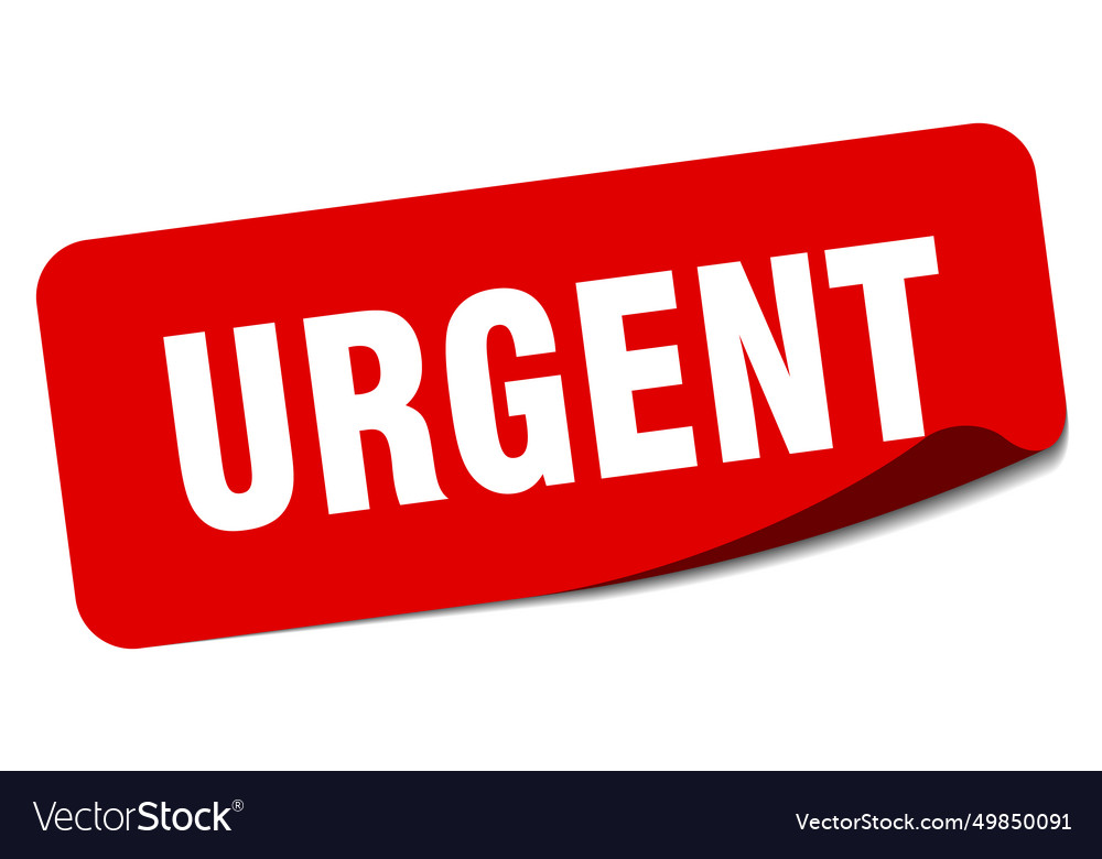 Urgent sticker urgent label Royalty Free Vector Image