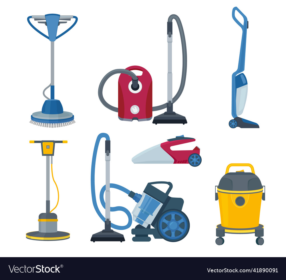 Vacuum cleaner modern automatic electrical Vector Image