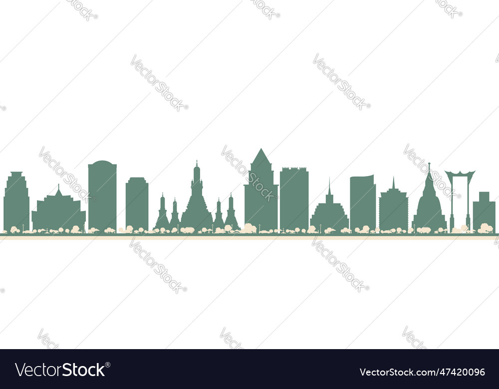 Abstract Bangkok Thailand City Skyline With Color Vector Image Abstract Bangkok Thailand City Skyline With Color Vector Image