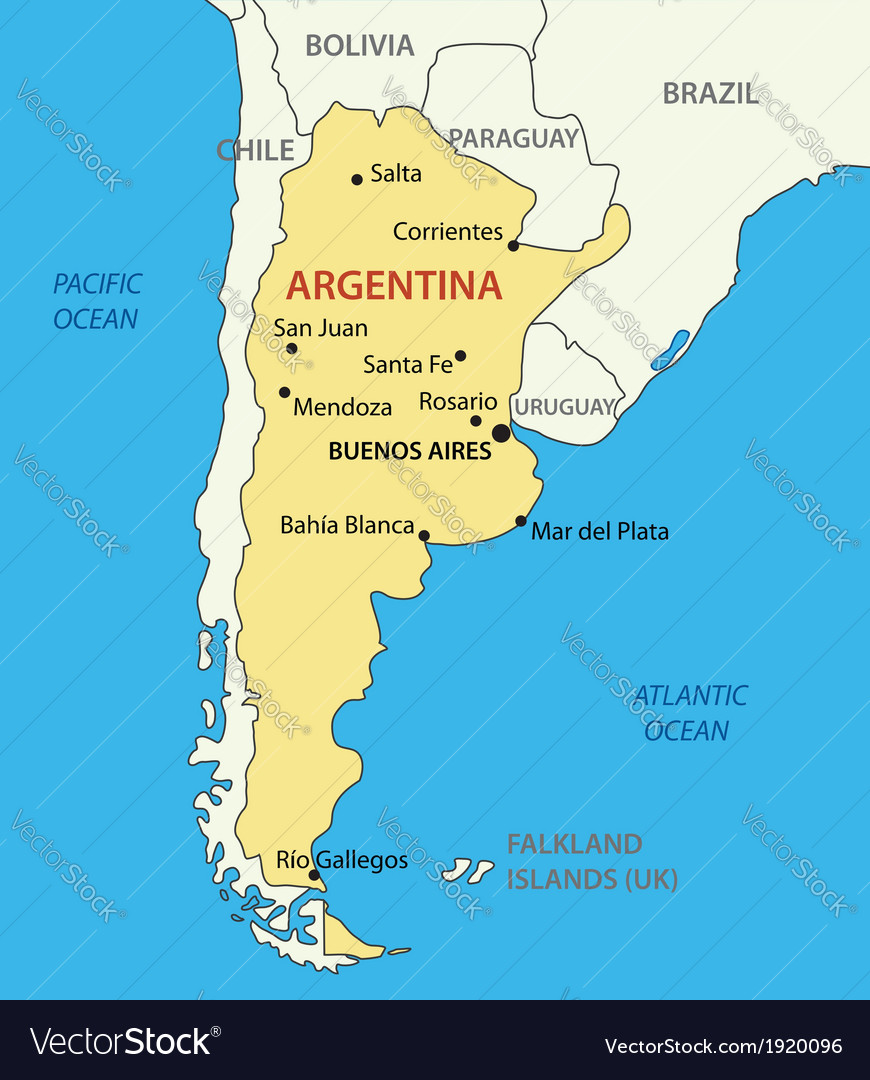 Argentine Republic Argentina Map Royalty Free Vector Image   Argentine Republic Argentina Map Vector 1920096 