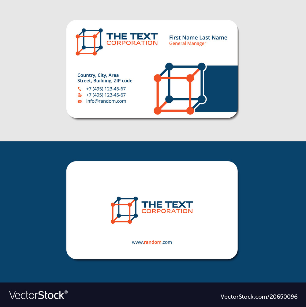 business card chemistry blue and orange colors vector image colors business cards