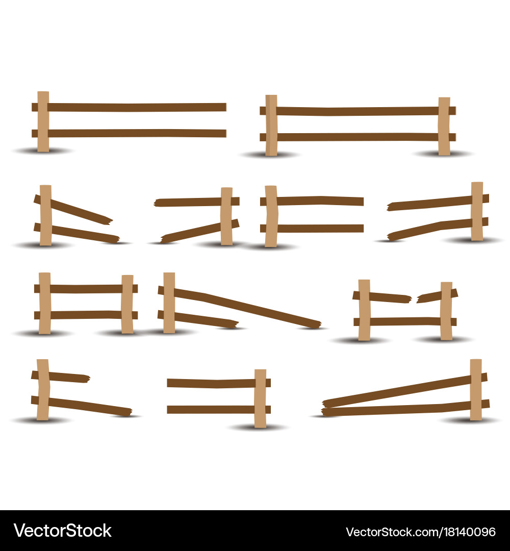 Fence wooden white isolated background farm Vector Image