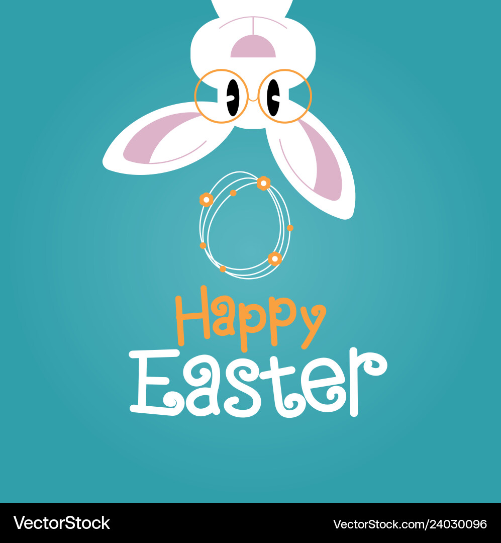 Greeting card with easter rabbit Royalty Free Vector Image