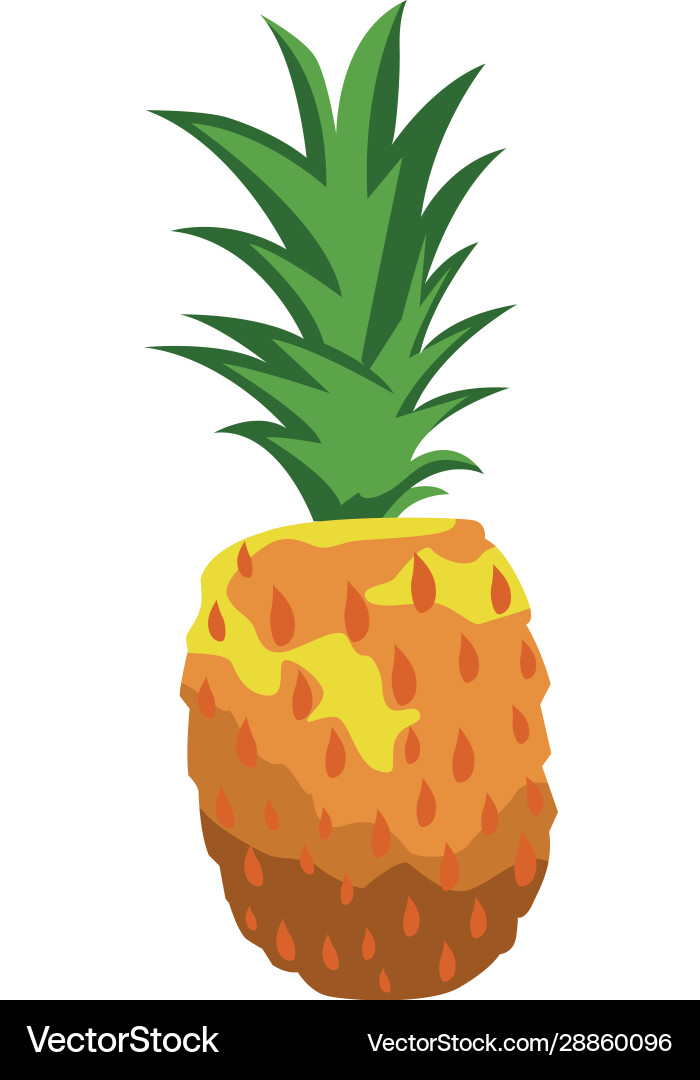 Pineapple fruit icon flat design Royalty Free Vector Image