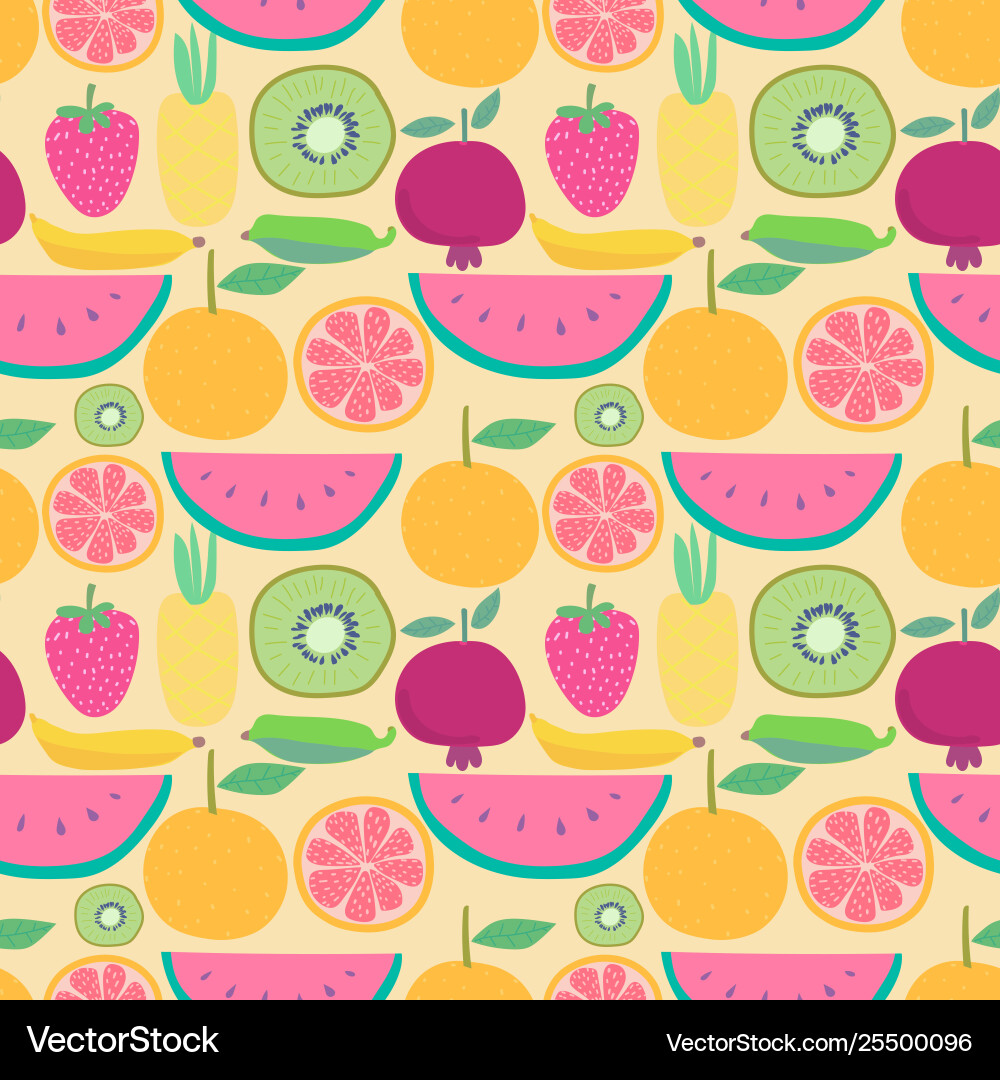 Seamless pattern with fruit background Royalty Free Vector