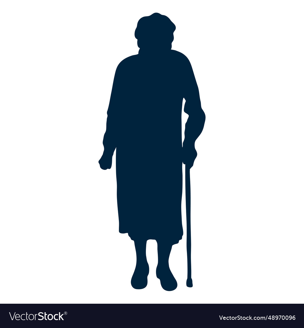 Senior woman silhouette Royalty Free Vector Image