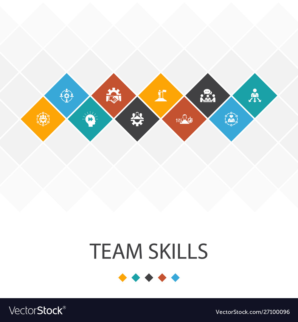 team-skills-trendy-ui-template-infographics-vector-image