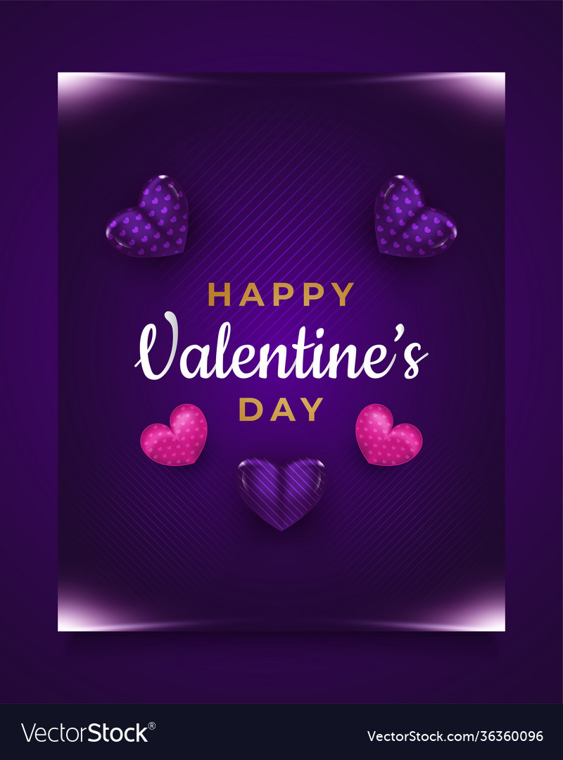 Valentines day greeting card poster or banner Vector Image