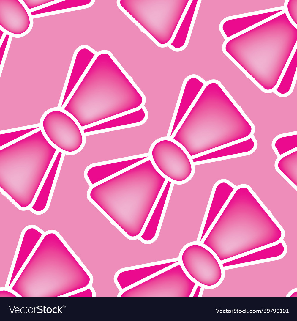 Pink bow tie seamless pattern neck 3d print Vector Image
