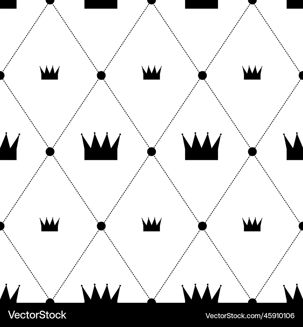 Crown elegance seamless pattern royal crowns Vector Image