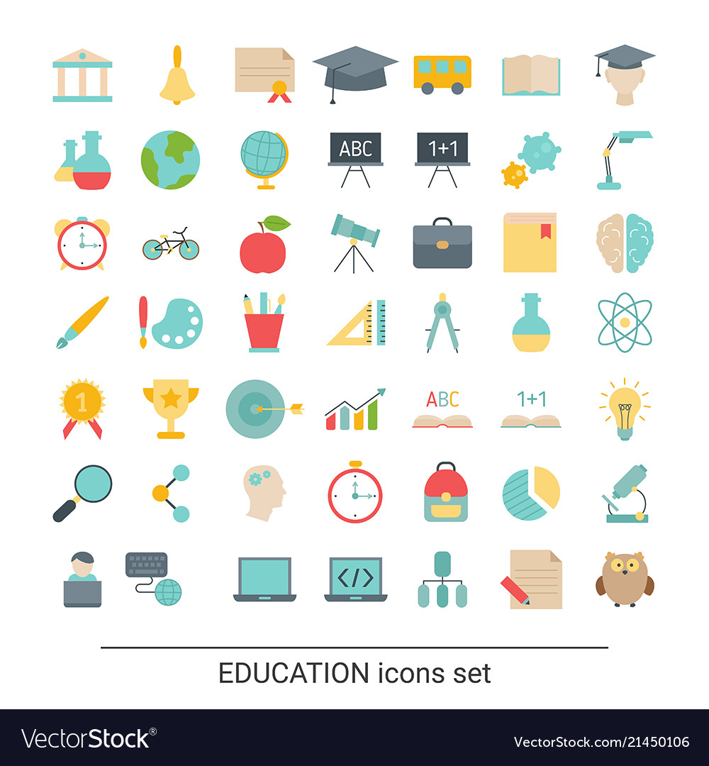 Education icon set Royalty Free Vector Image - VectorStock