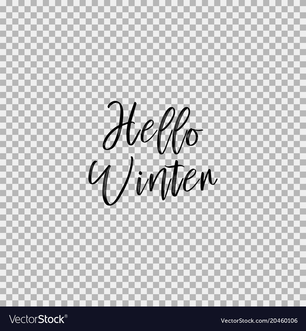 Hello winter transparent background Royalty Free Vector