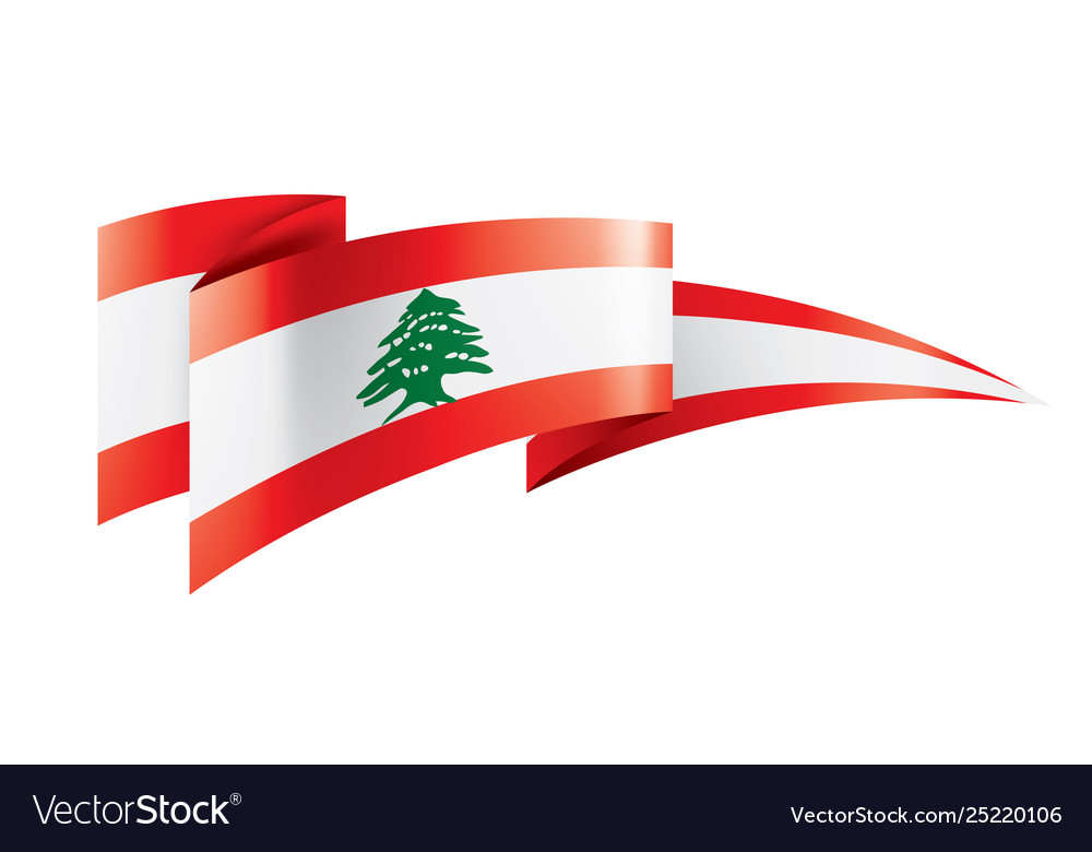 Lebanese flag on a white Royalty Free Vector Image