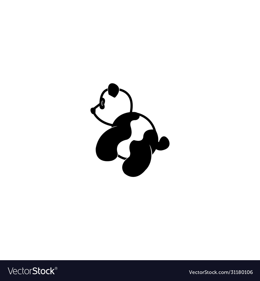 Panda doll logo cute bear cartoon mascot simple Vector Image