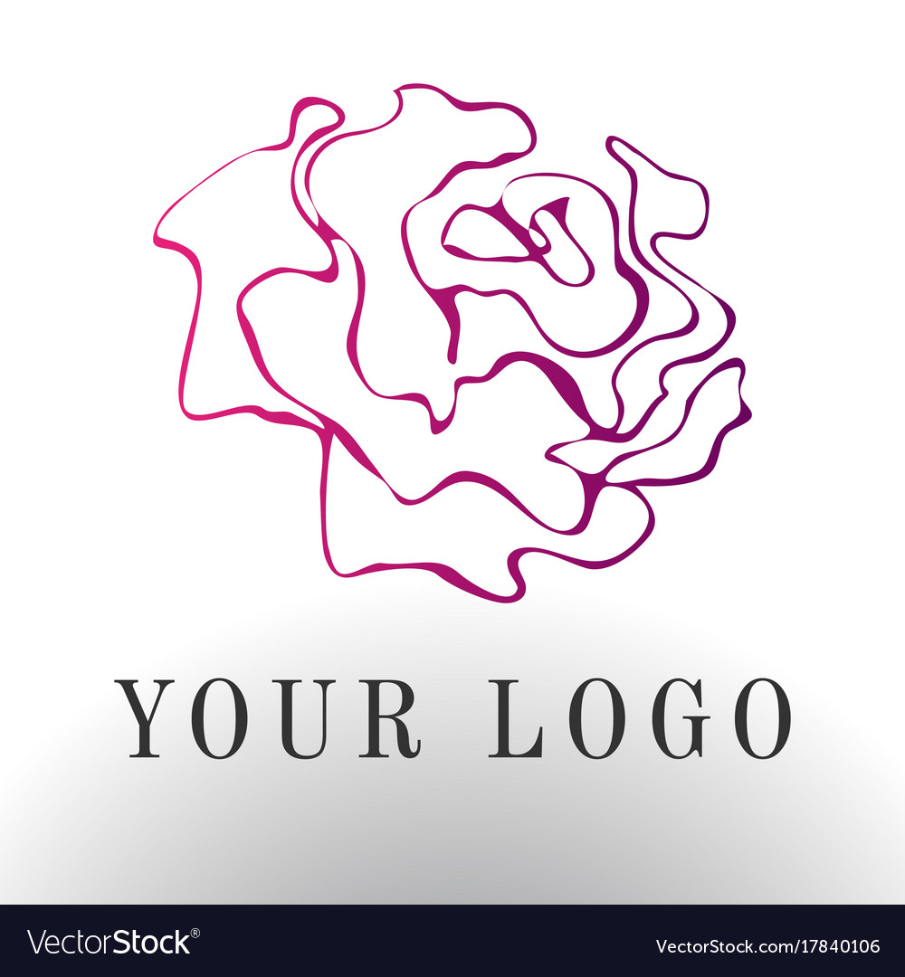 Red rose logo - emblem design Royalty Free Vector Image