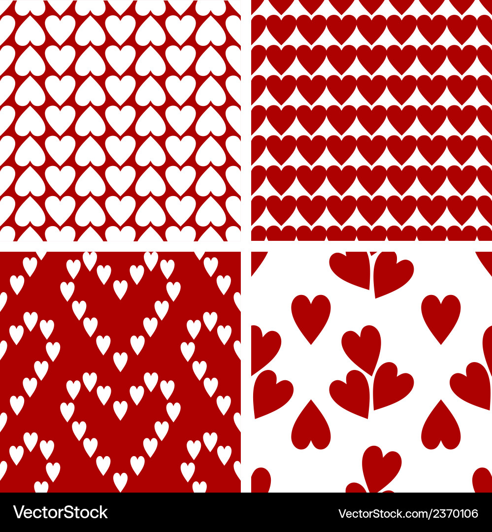 Seamless pattern with red hearts Royalty Free Vector Image