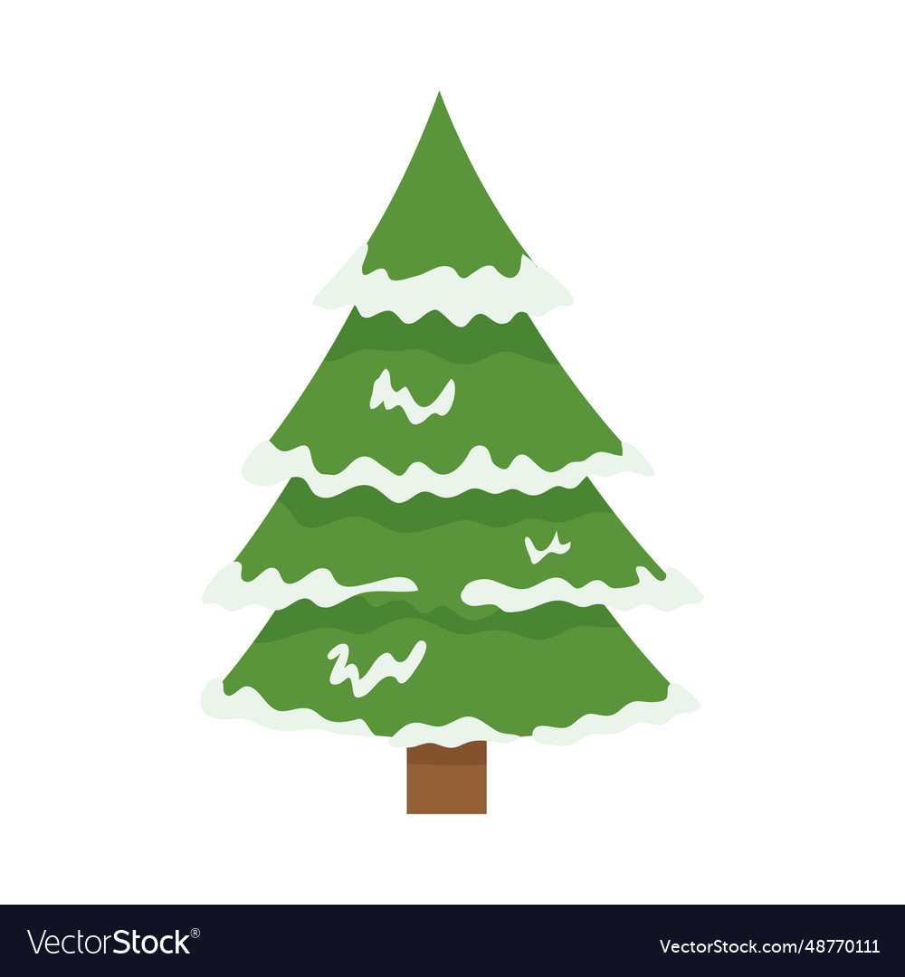 Christmas tree with snow Royalty Free Vector Image