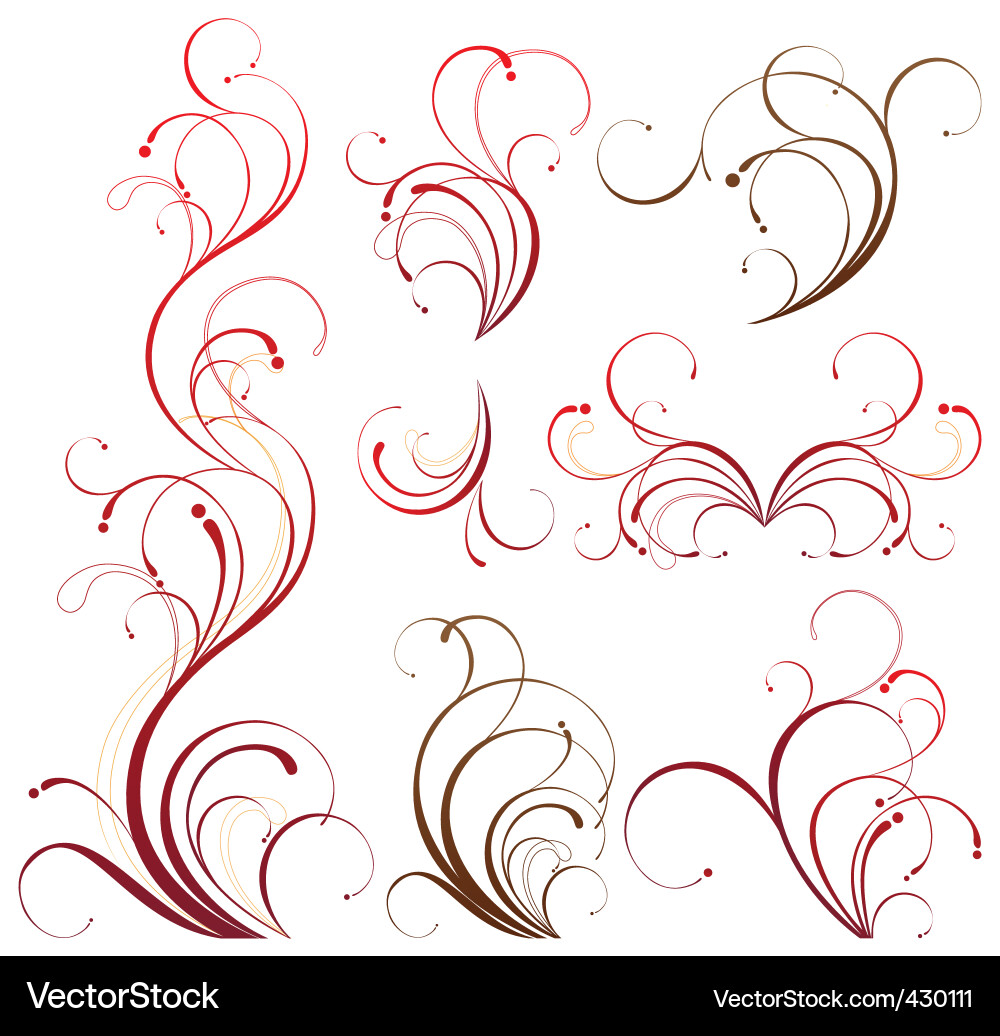 Floral elements set Royalty Free Vector Image - VectorStock