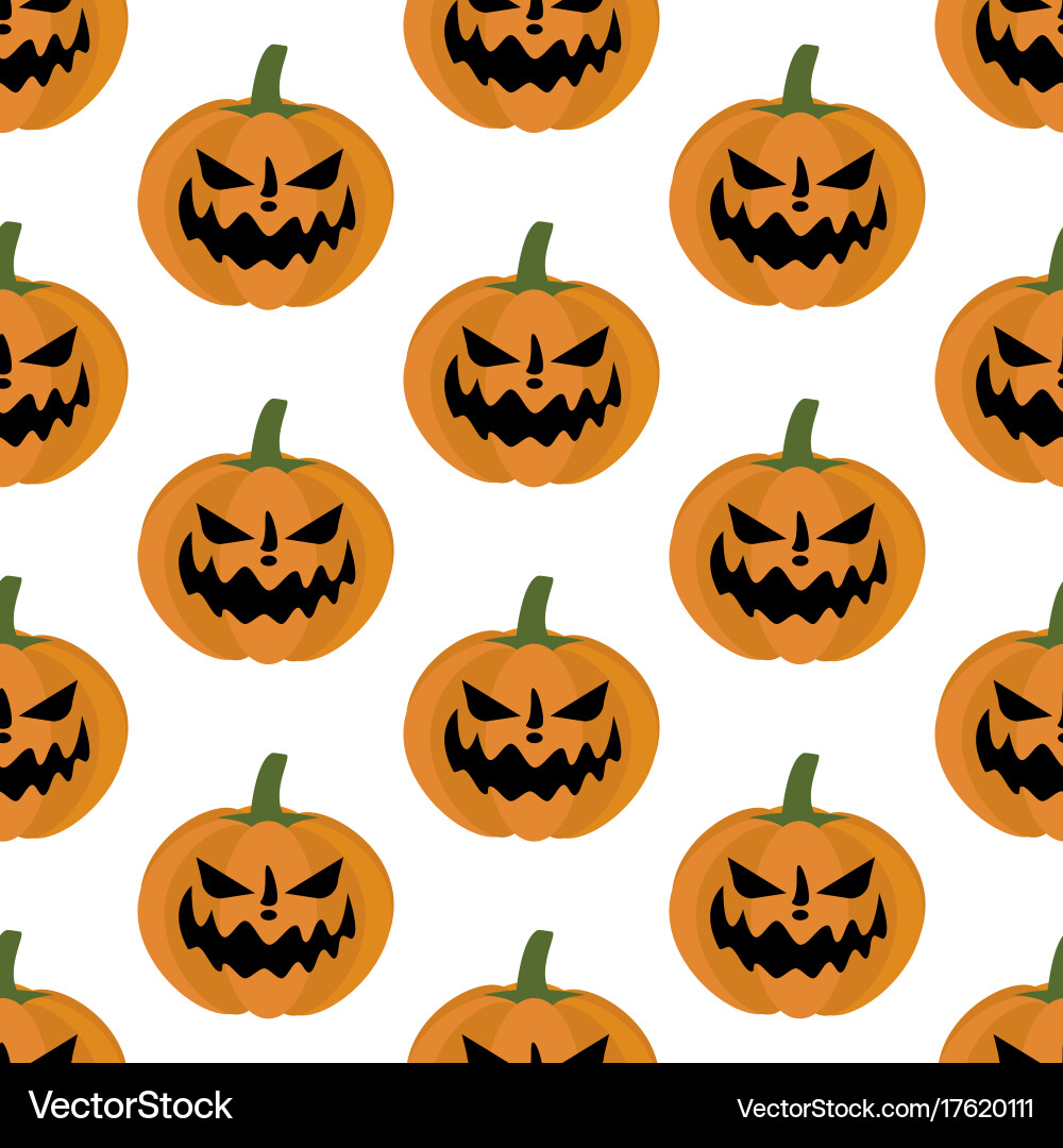 Jack-o-lantern pumpkin pattern Royalty Free Vector Image