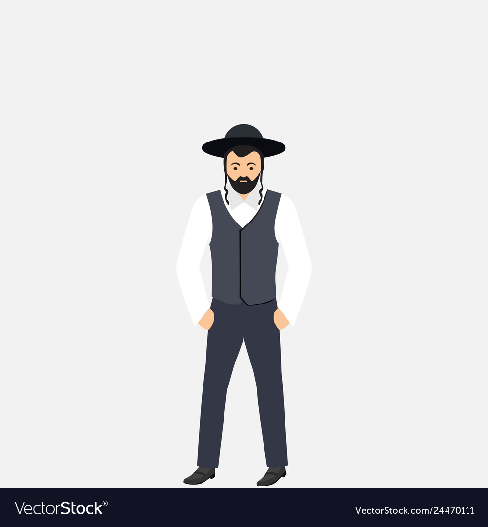 Jew man character Royalty Free Vector Image - VectorStock